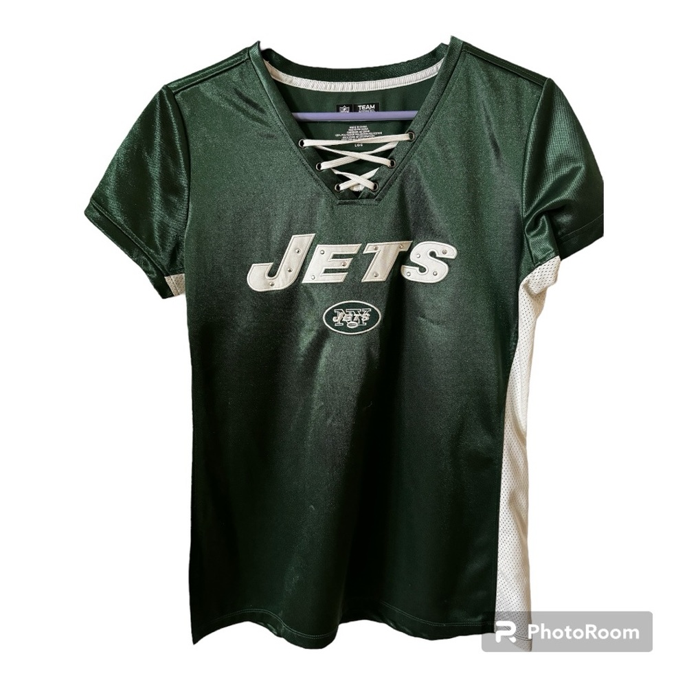NFL Team Apparel Laced Studded NY Jets Top